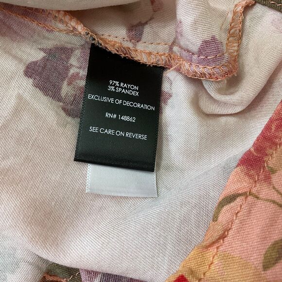 Torrid Pink Floral Stretch Challis Tea Length Cami Dress Size 2XL Babydoll - Picture 10 of 11